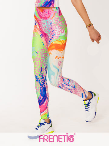 COLOR-00 mintás, extra magas derekú sport leggings